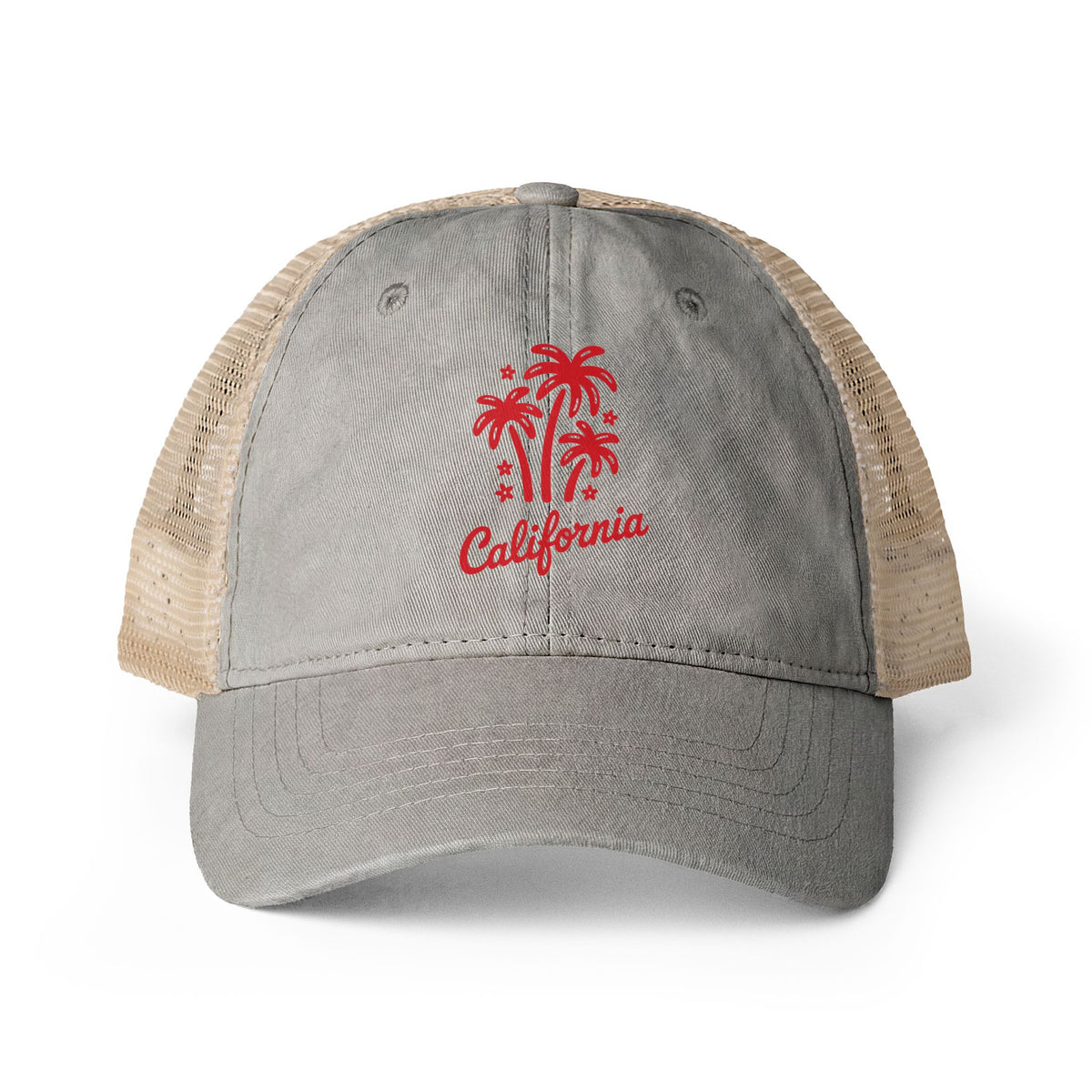 California Palm Tree Hat Gift For Surfer Vintage Beach Cap Coastal Vacation Hat Summer Trucker Cap – product image 5