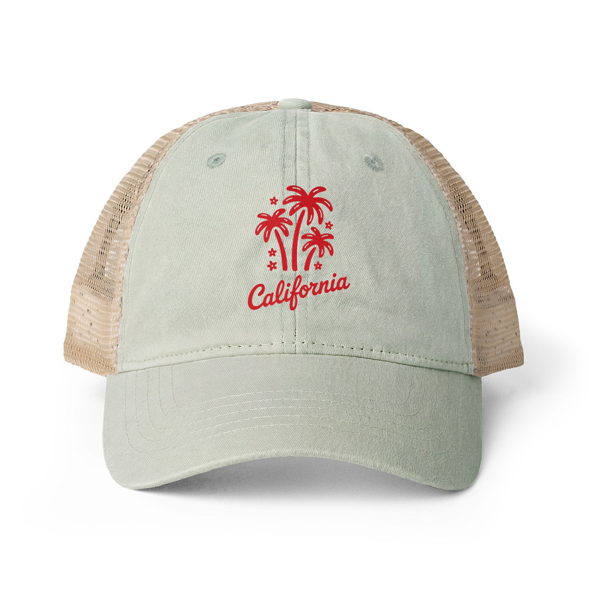 California Palm Tree Hat Gift For Surfer Vintage Beach Cap Coastal Vacation Hat Summer Trucker Cap – product image 6