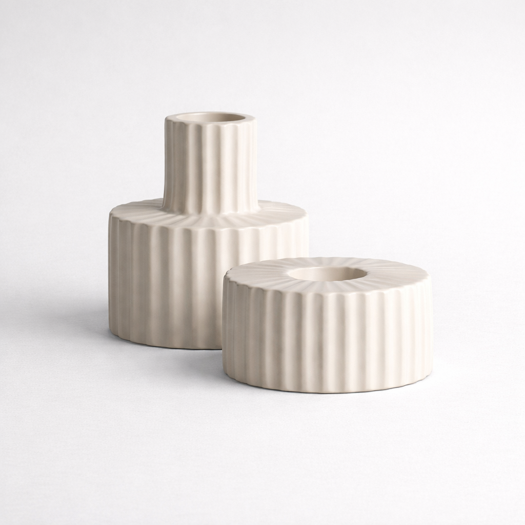 Ceramic candle holder set Nordic candlestick pair