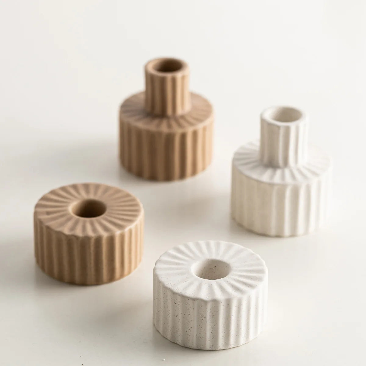 Handmade ceramic candle holder set contemporary home