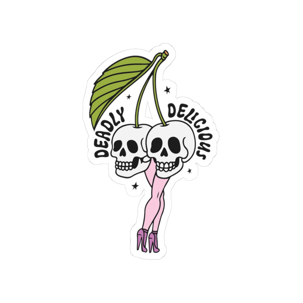 Cheeky Skull Cherry Sticker Gift For Teen Vinyl Decal Present For Friend Unique Punk Art Aesthetic
