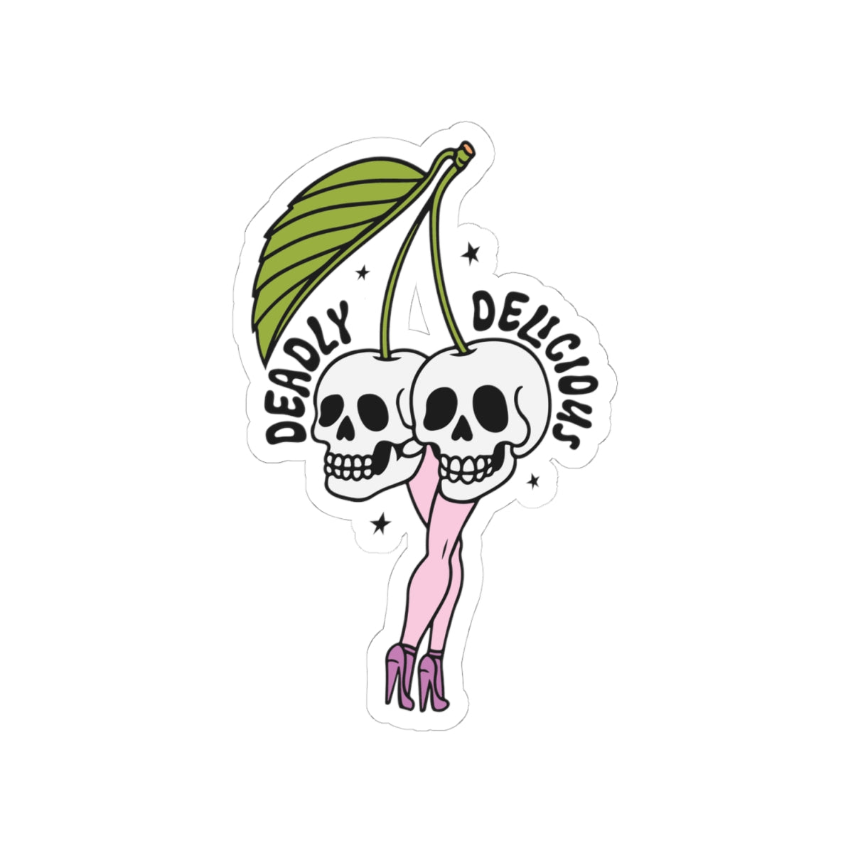 Cheeky Skull Cherry Sticker Gift For Teen Vinyl Decal Present For Friend Unique Punk Art Aesthetic – product image 2