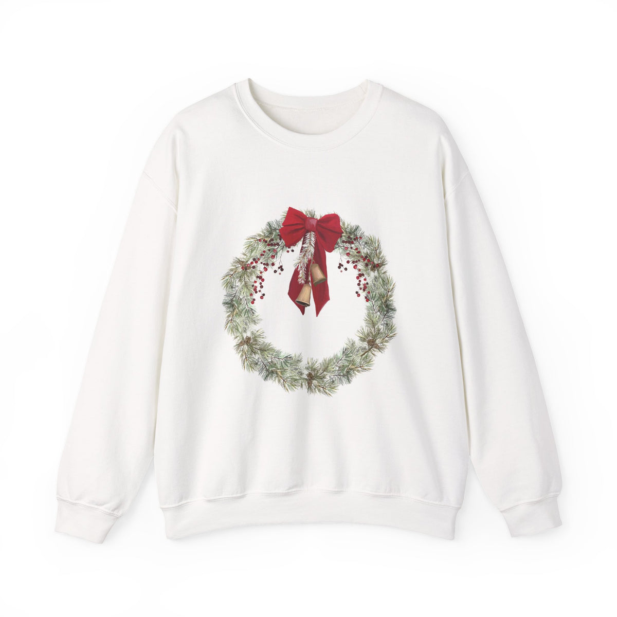 Christmas Wreath Sweatshirt Gift For Mom Holiday Crewneck Seasonal Winter Present For Sister Classic – product image 5