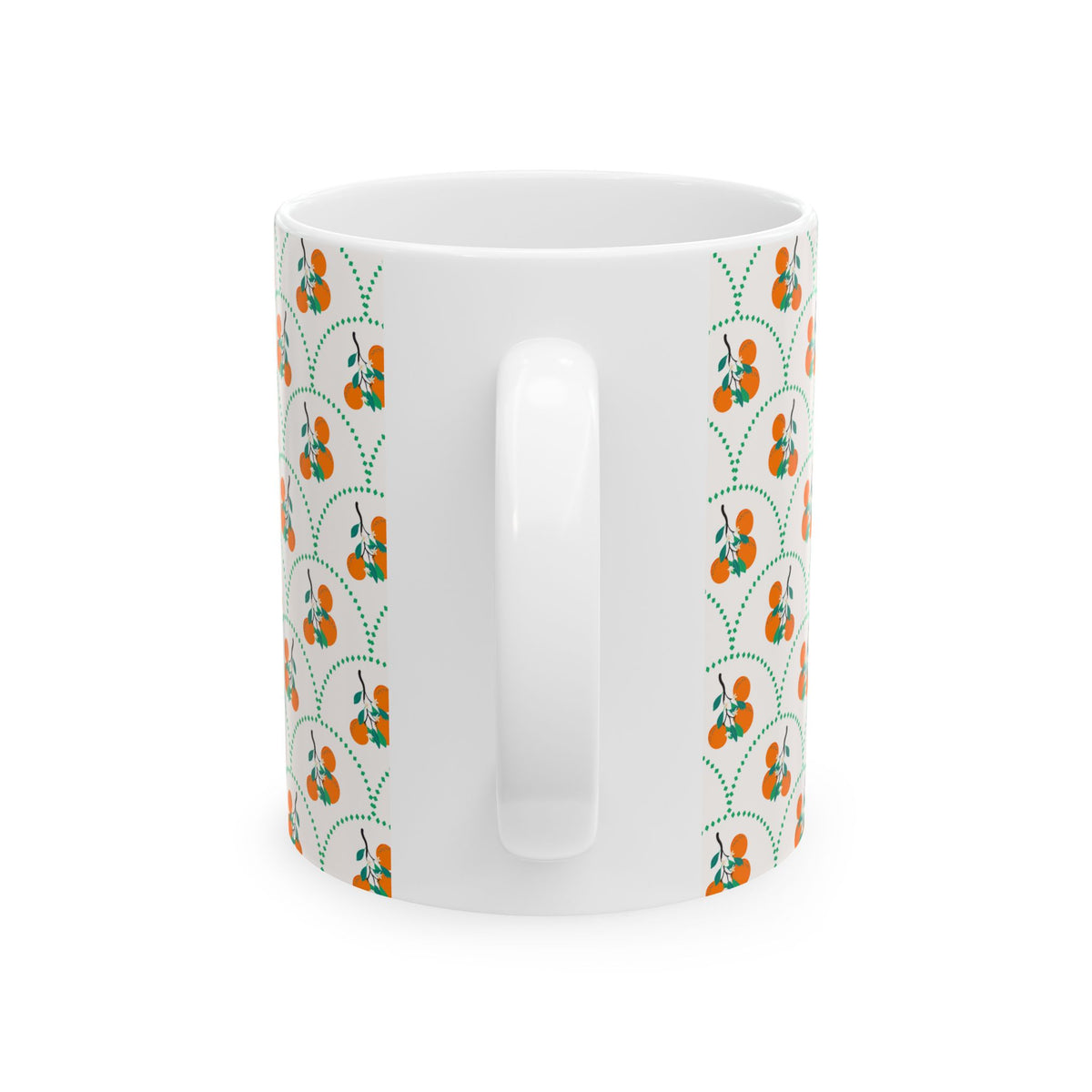 Citrus Ceramic Mug Orange Green Scallop Coffee Tea Cup Dishwasher Microwave Safe Kitchen Breakfast – product image 2