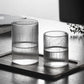 Japanese Ribbed Glass Coffee Mug, Heat-Resistant Striped Glass Cup, Transparent,