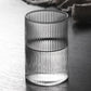 Japanese Ribbed Glass Coffee Mug, Heat-Resistant Striped Glass Cup, Transparent,