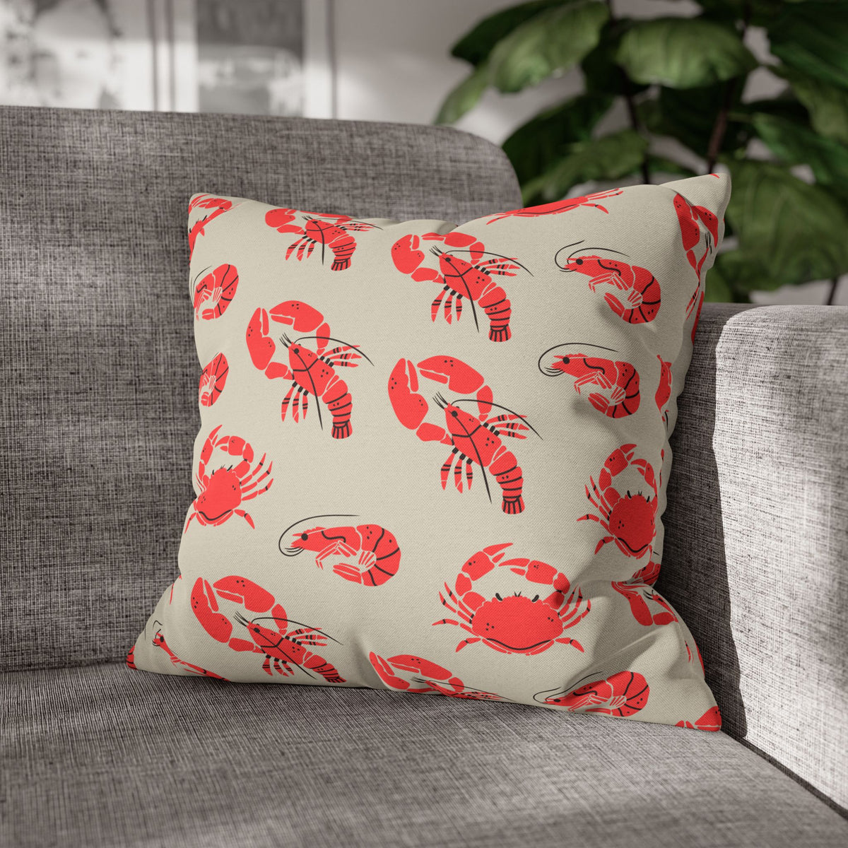 Coastal Seafood Pillow Cover For Beach House Decor Gift For Beach Lover Nautical Throw Cushion Gift – product image 5