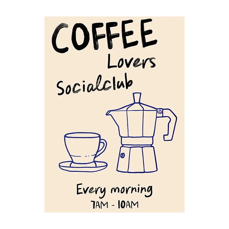 Coffee Diver Wall Art Cotton Canvas Print Cafe Kitchen
