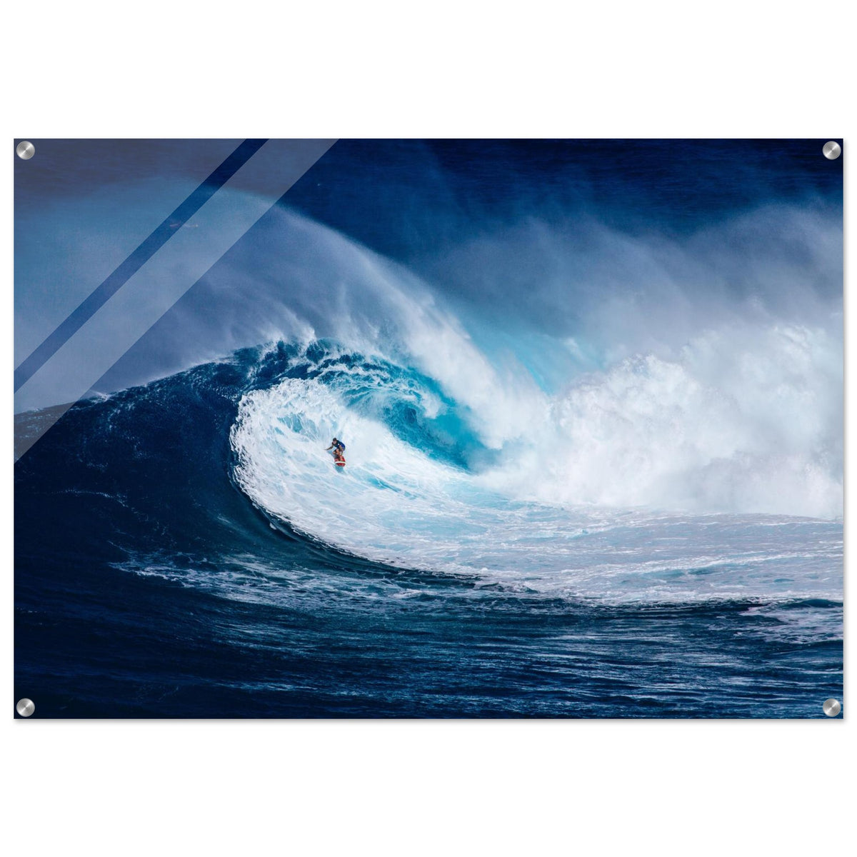 Acrylic Print - Dynamic Ocean Surf Scene in Vibrant Blues PD_355