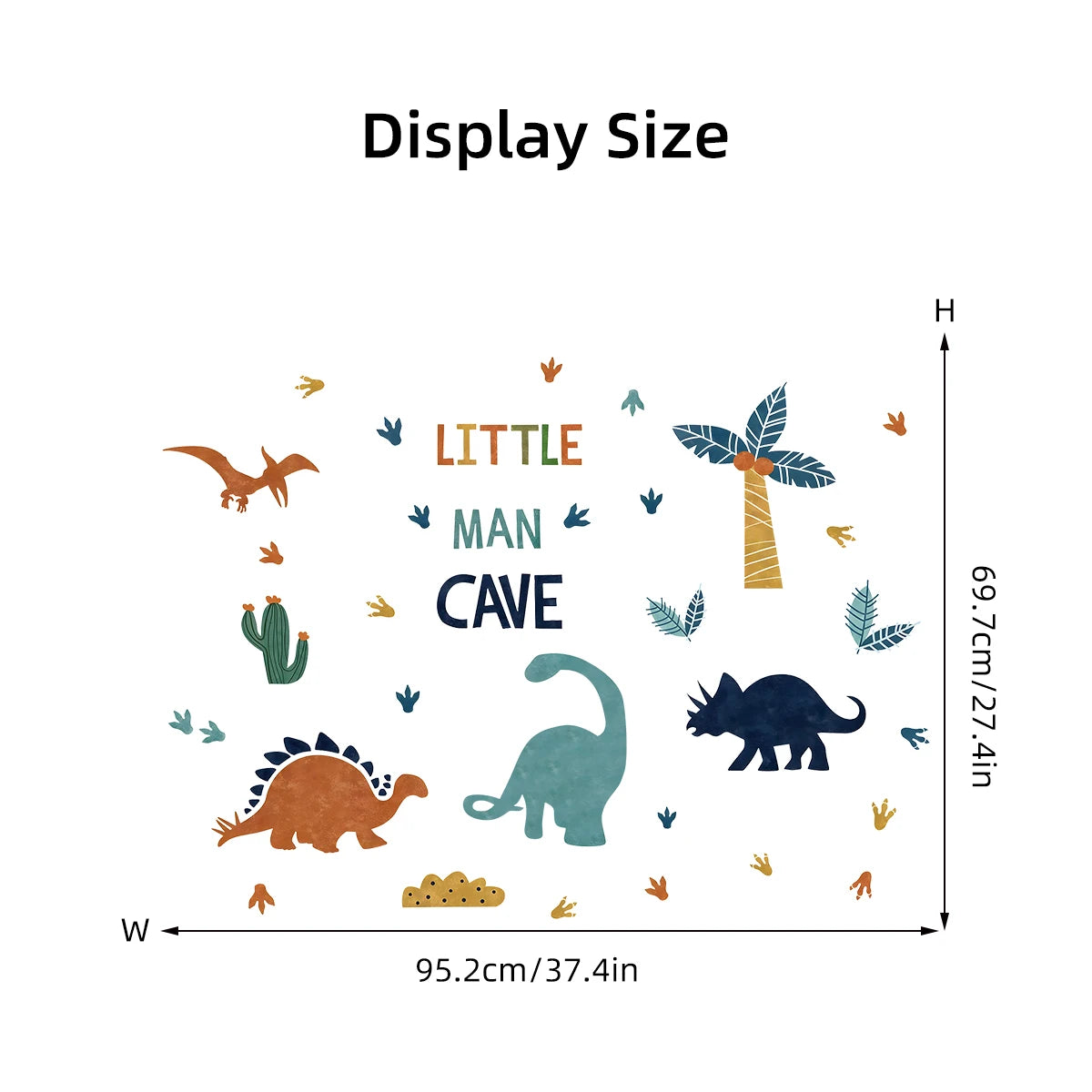 Dinosaur Wall Stickers Removable Waterproof Kid Room Nursery Decals Bedroom Makeover Playroom Decor Toddler Gift Renter Friendly 30x60cm Art detail view 3