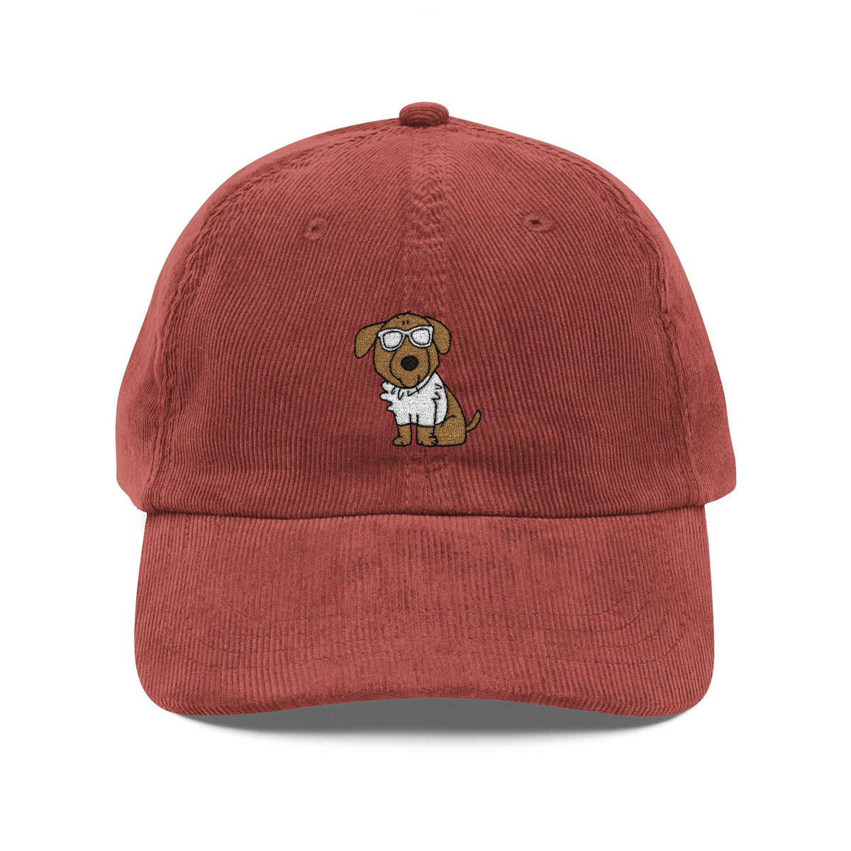 Dog Embroidered Corduroy Hat Cute Puppy Glasses Cap Gift Idea For Pet Owners Vintage Style Casual