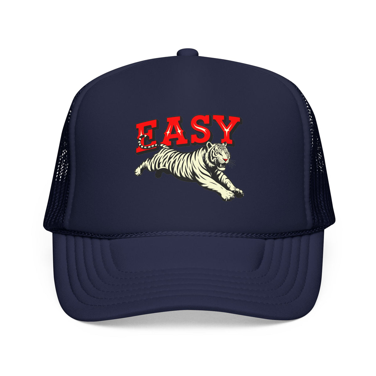 Easy Tiger Trucker Hat For Anniversary Gift Funny Tiger Cap for Dad Retro Animal Hat Gift For Tiger