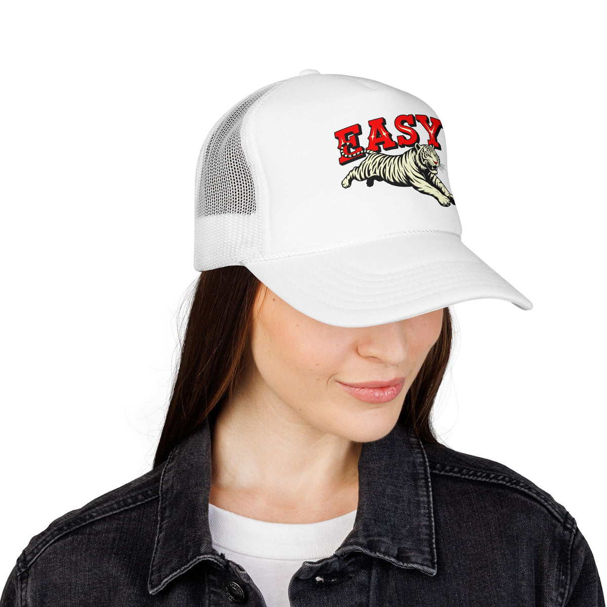 Easy Tiger Trucker Hat For Anniversary Gift Funny Tiger Cap for Dad Retro Animal Hat Gift For Tiger – product image 16