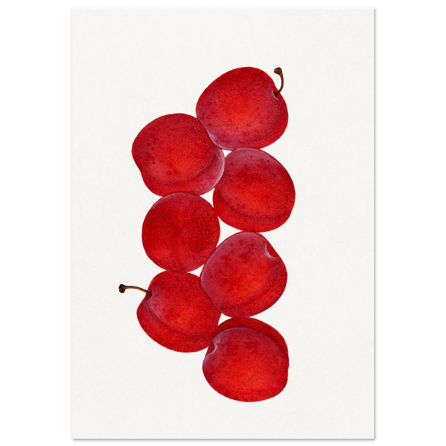 Vibrant Red Plum Arrangement Foam Print: Modern Botanical Art for Your Space