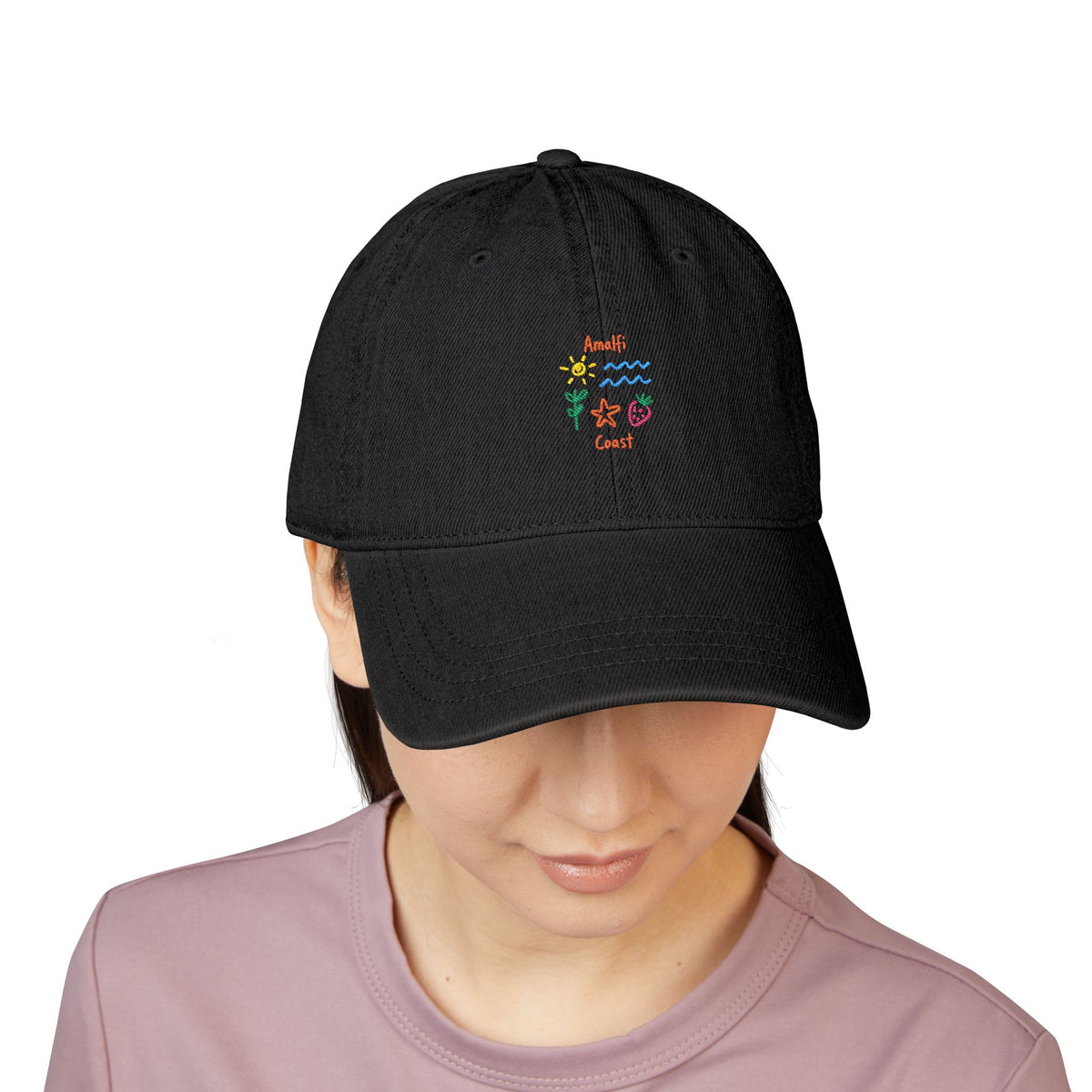 Embroidered Amalfi Coast Hat For Summer Beach Accessory Italian Womans Hat Embroidered Cap Gift For – product image 4