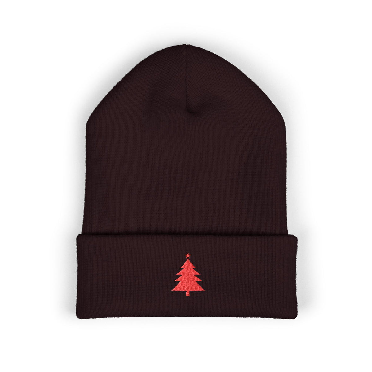 Embroidered Christmas Tree Beanie Minimalist Winter Hat Embroidered Holiday Knit Cap Cozy Cold – product image 4