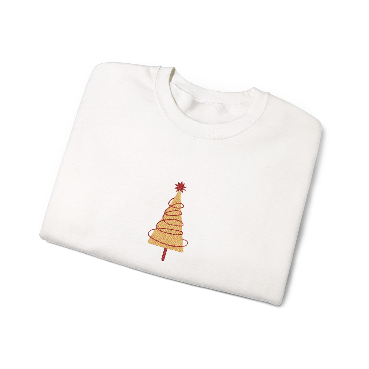 Embroidered Christmas Tree Sweatshirt Gift For Wife Minimal Holiday Crewneck Present For Mentor Quiet