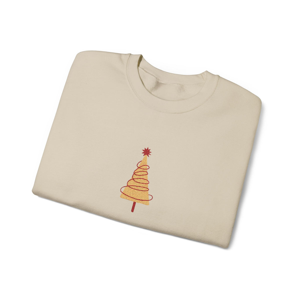 Embroidered Christmas Tree Sweatshirt Gift For Wife Minimal Holiday Crewneck Present For Mentor Quiet – product image 3