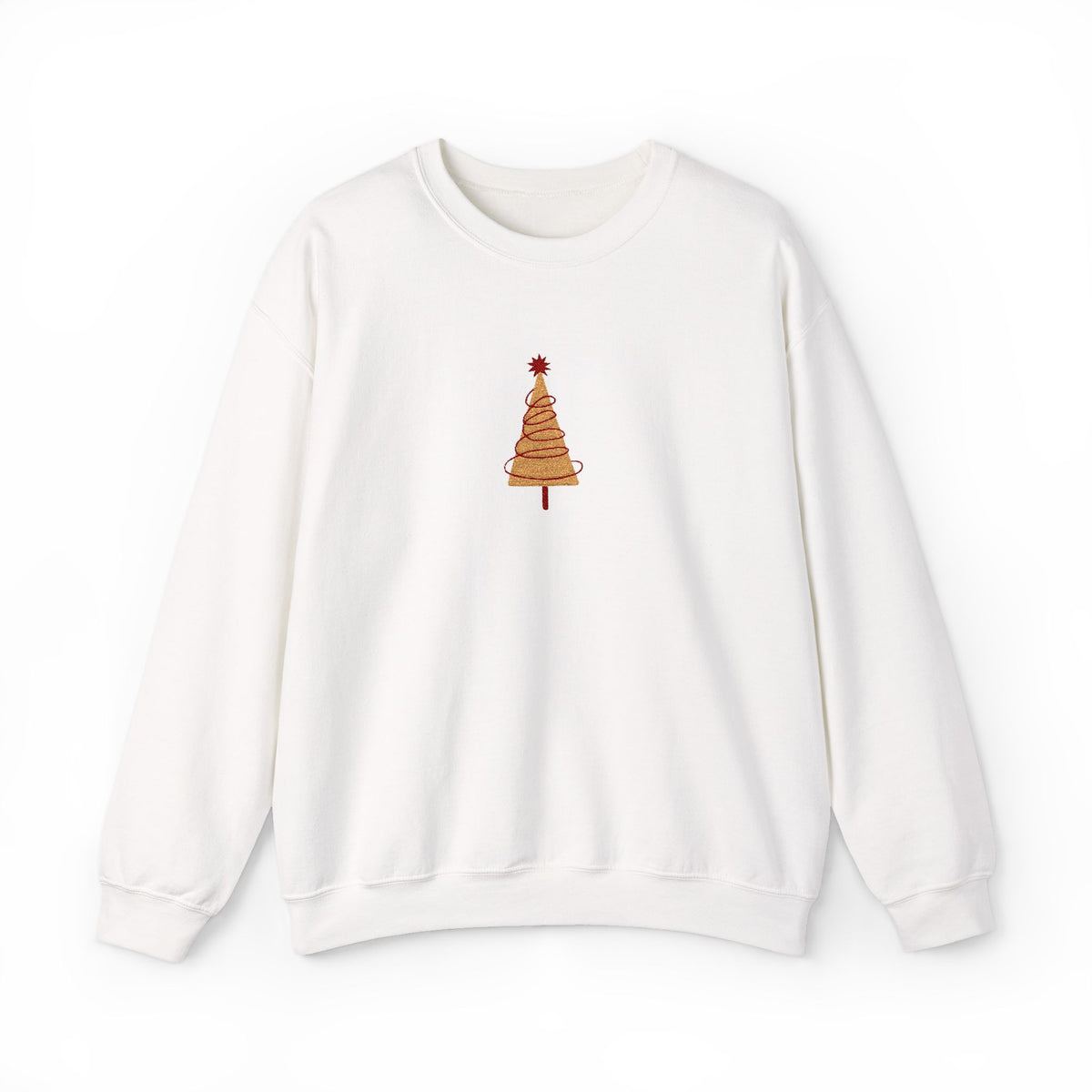 Embroidered Christmas Tree Sweatshirt Gift For Wife Minimal Holiday Crewneck Present For Mentor Quiet – product image 5