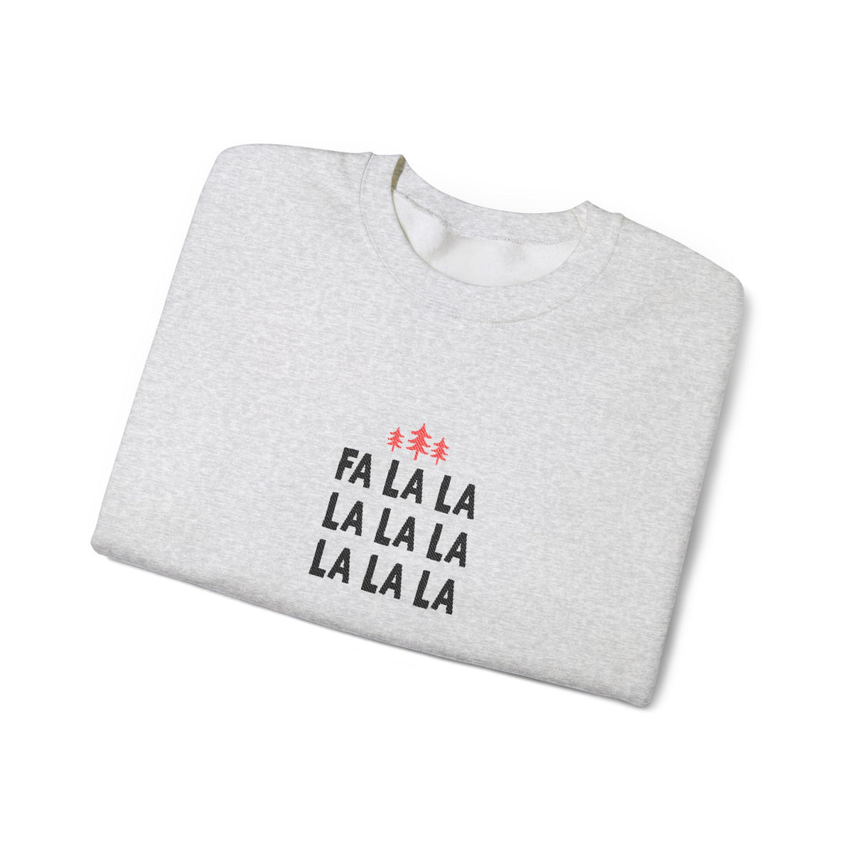 Embroidered Fa La La Sweatshirt Minimalist Holiday Pullover Cozy Neutral Crewneck Aesthetic Christmas – product image 2