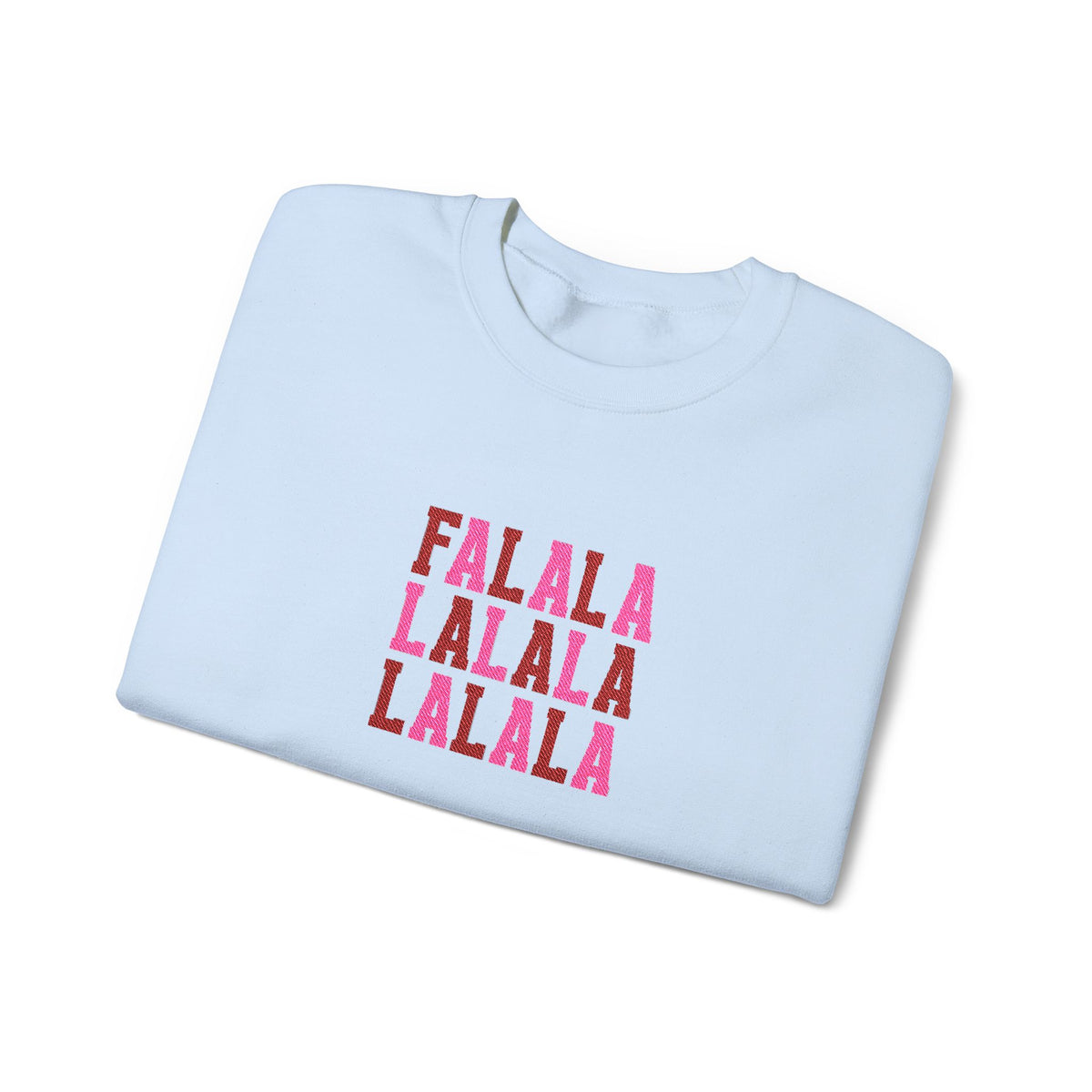 Embroidered Fa La La Sweatshirt Pink Holiday Pullover Caroling Crewneck Festive Music Lover Top Cute – product image 3