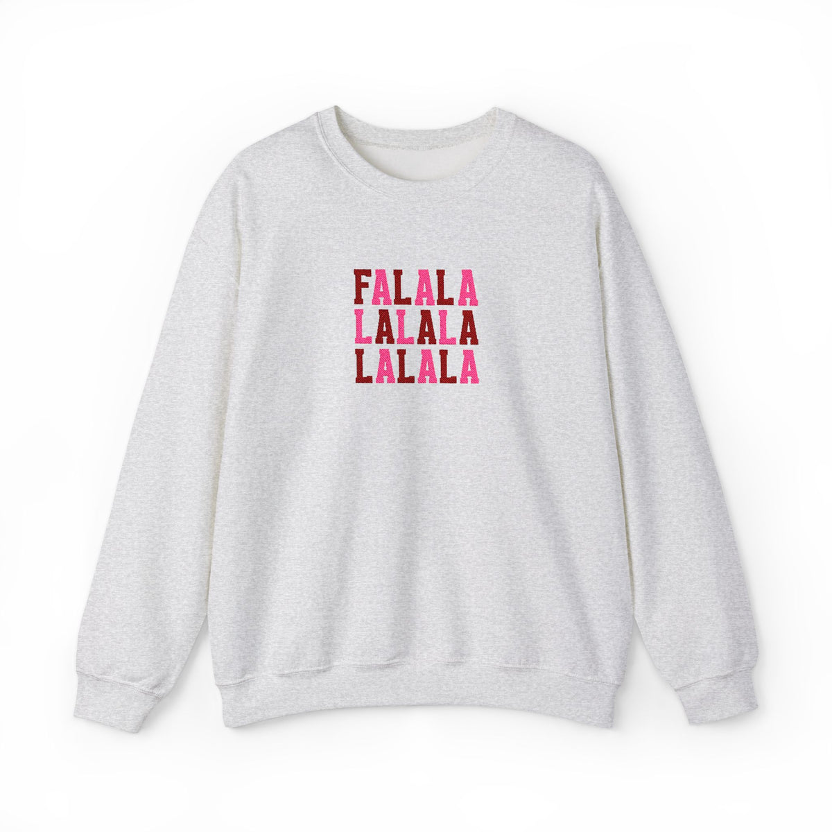 Embroidered Fa La La Sweatshirt Pink Holiday Pullover Caroling Crewneck Festive Music Lover Top Cute – product image 4