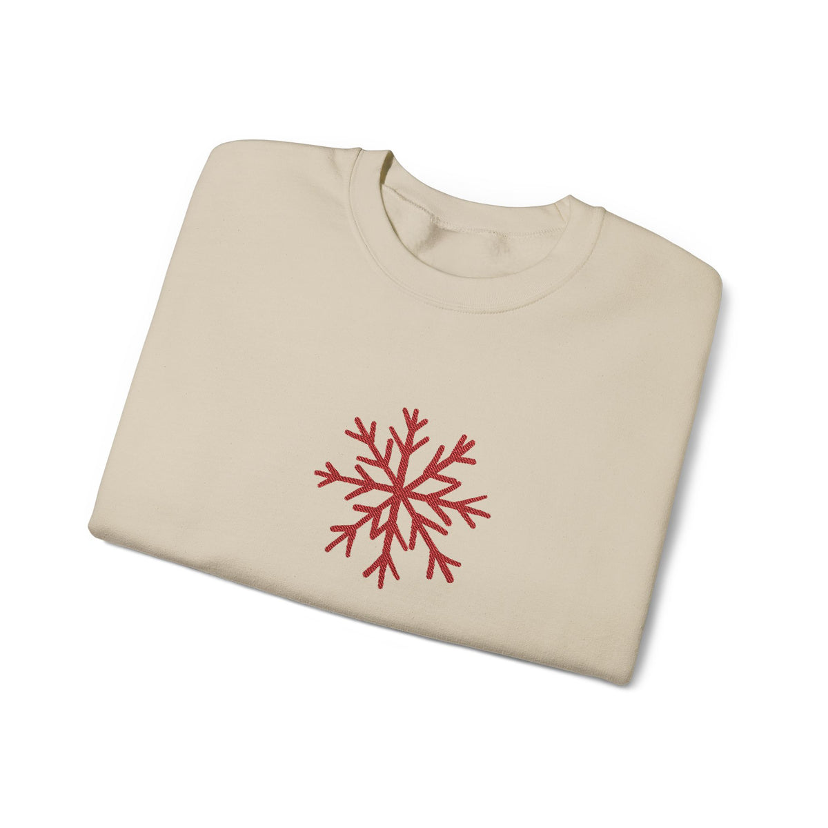 Embroidered Snowflake Sweatshirt Minimalist Winter Pullover Dainty Holiday Crewneck Subtle Festive – product image 3