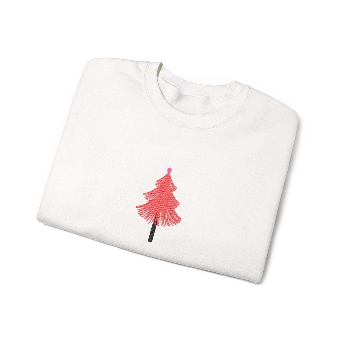 Embroidered Tree Sweatshirt Christmas Tree Pullover Gift For Her Crewneck Christmas Top Maximalist