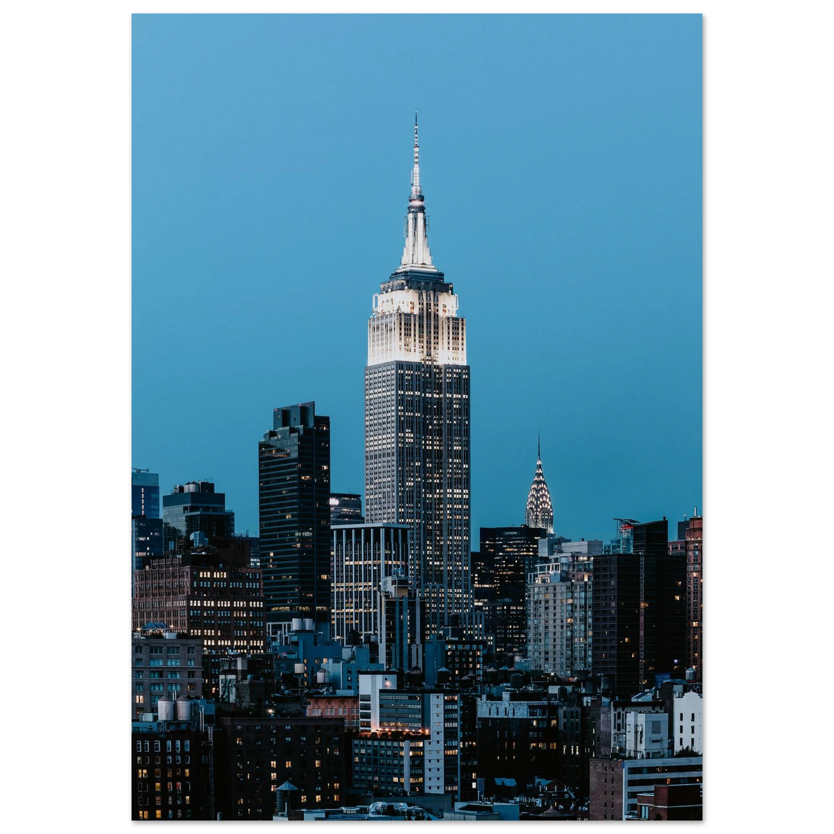 New York City Skyline Art Print - Empire State Building at Dusk Poster