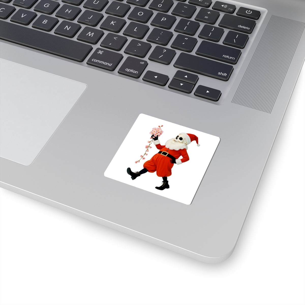 Festive Skeleton Santa Stickers Christmas Ghost Decal For Gift Giving, Floral Christmas Sticker – product image 11