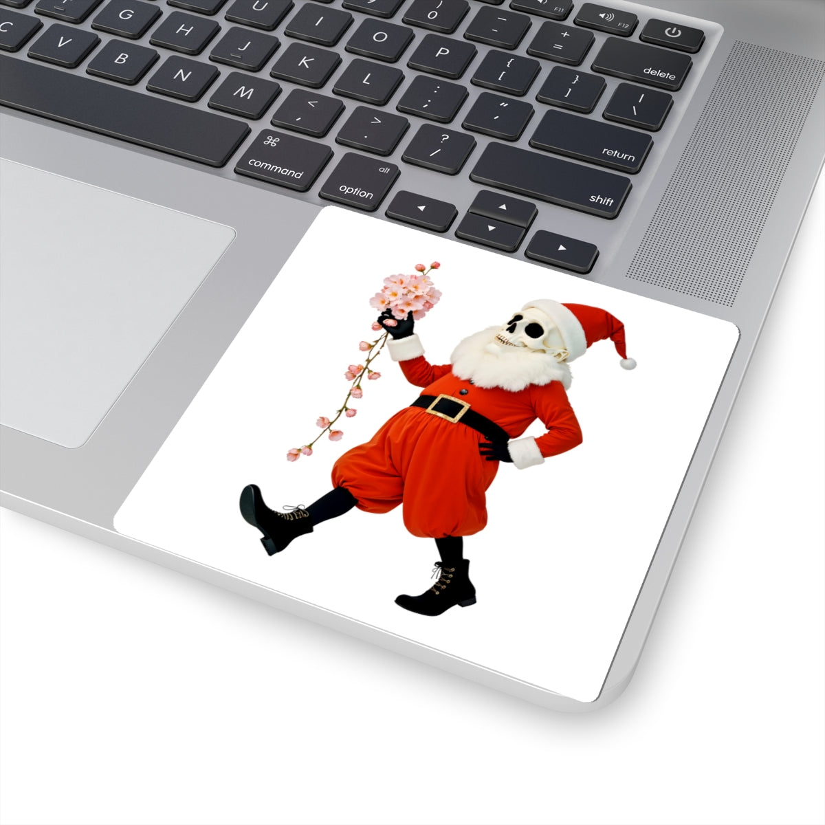 Festive Skeleton Santa Stickers Christmas Ghost Decal For Gift Giving, Floral Christmas Sticker – product image 7