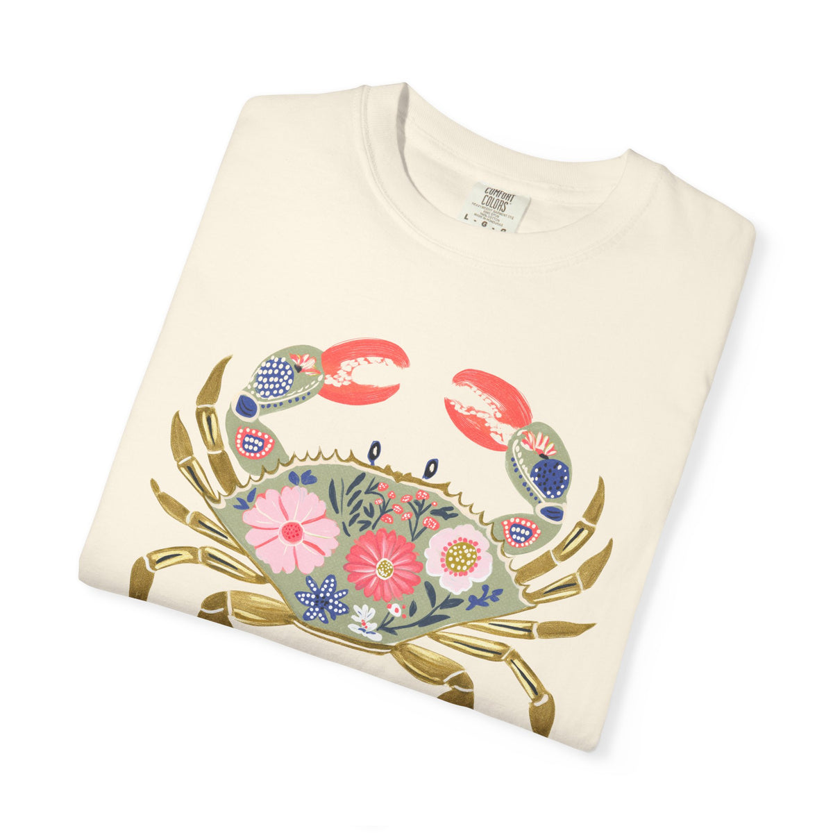 Floral Crab T Shirt Coastal Beach Tee Summer Vacation Outfit Seafood Lover Gift For Sister Nautical – product image 6
