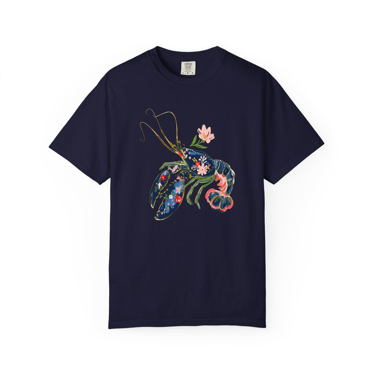 Floral Lobster T Shirt Nautical Sea Life Tee Coastal Gift For Sister Botanical Ocean Graphic Beach – product image 3