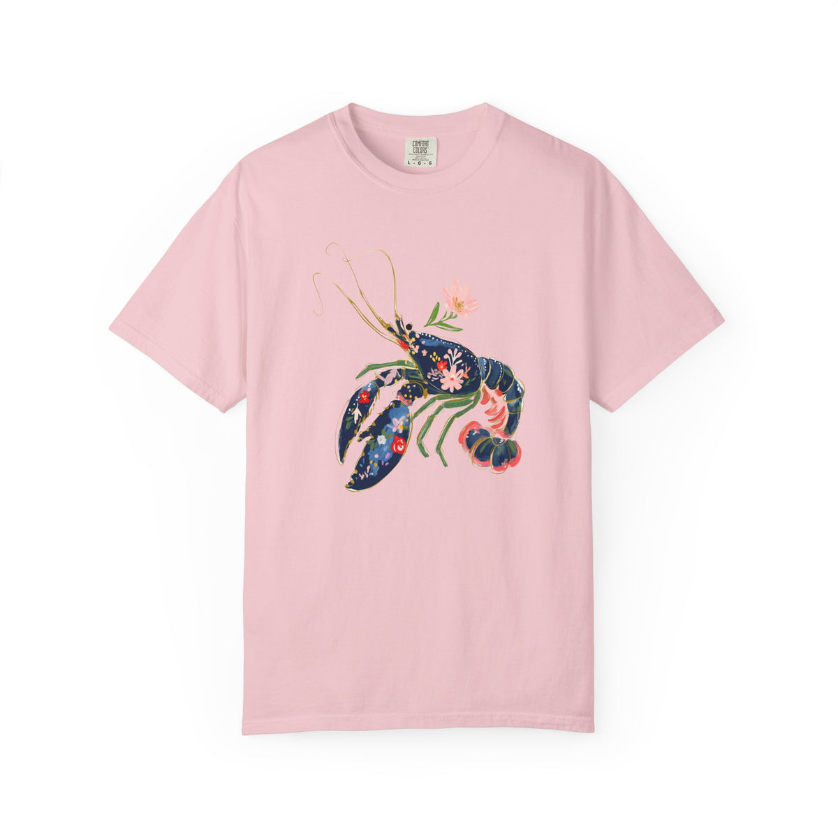 Floral Lobster T Shirt Nautical Sea Life Tee Coastal Gift For Sister Botanical Ocean Graphic Beach – product image 4