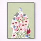 Floral Vase cotton canvas wall art