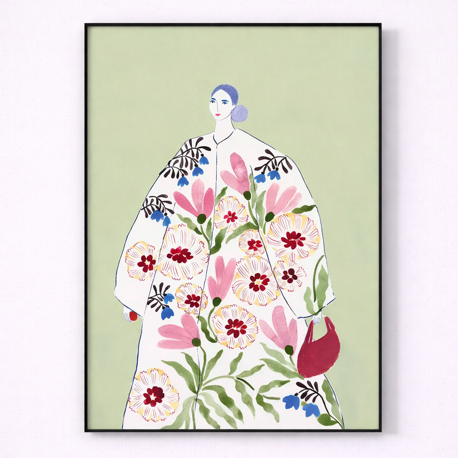 Floral Vase cotton canvas wall art