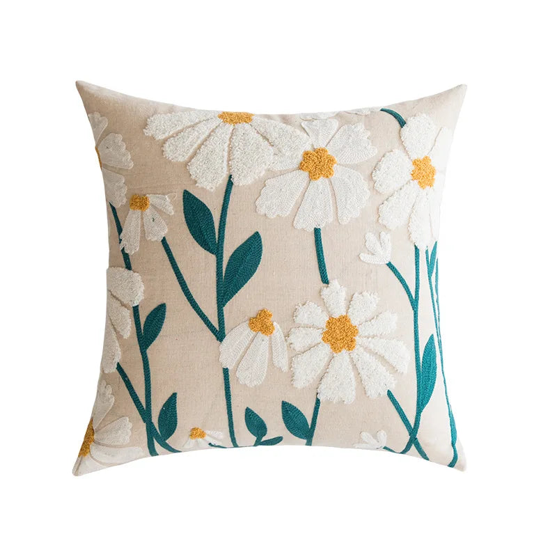 embroidered flower cushion main product image
