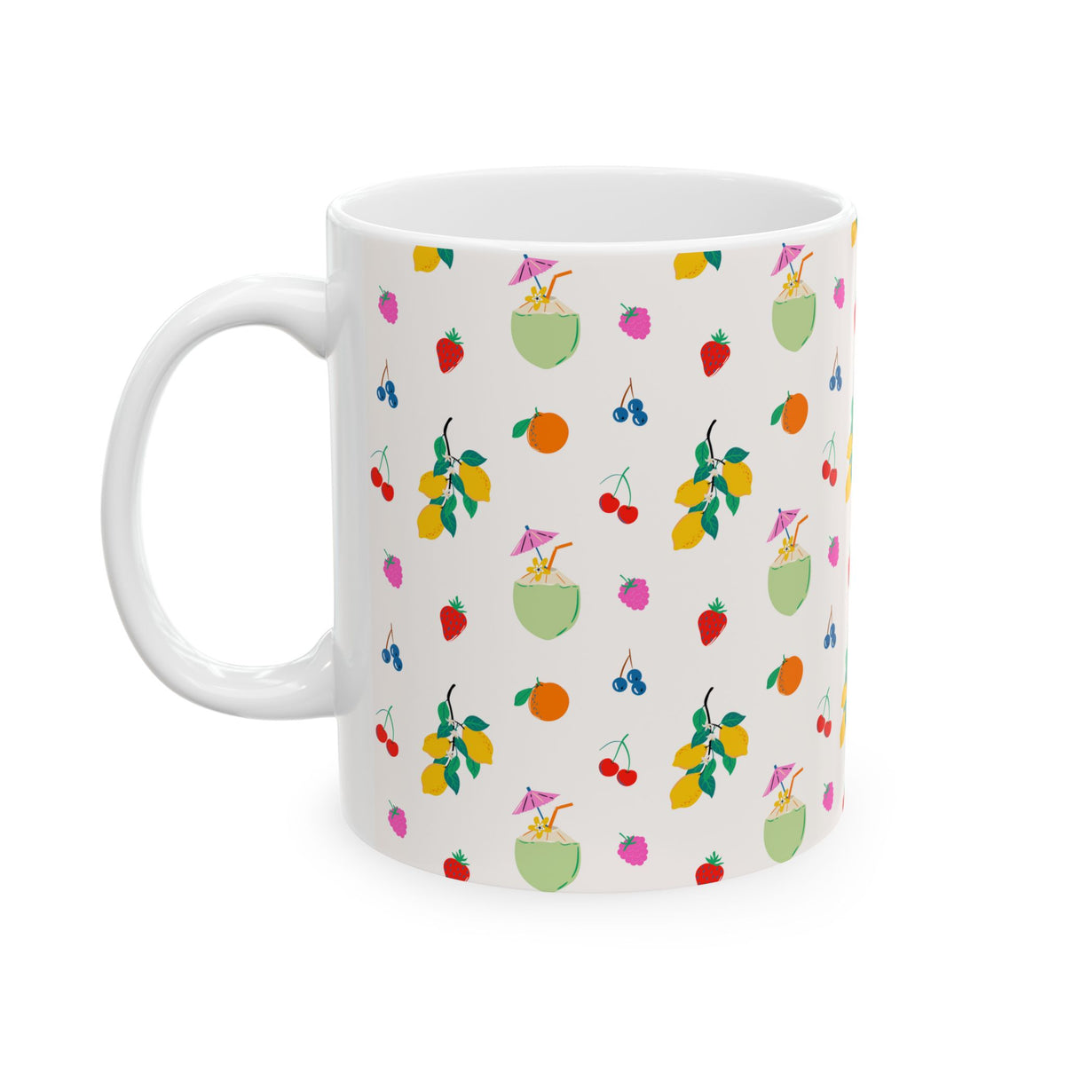 Fruit Mug Summer Gift For Her Tropical Coffee Cup Brunch Hostess Present Kitchen Lover Birthday Idea