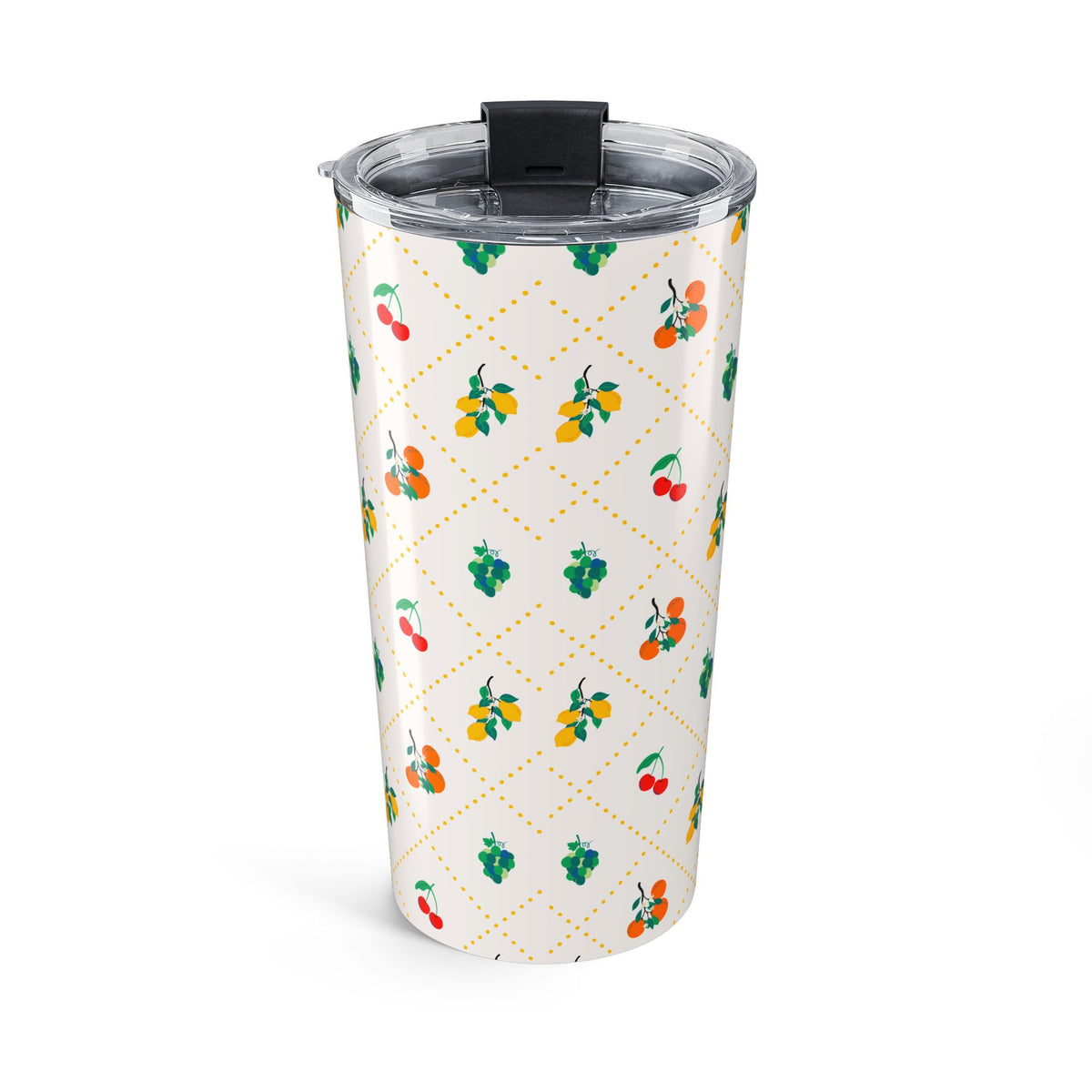 Fruit Pattern Tumbler Italian Summer Travel Mug Cherry Lover Gift Mediterranean Cup Sicilian Vibes – product image 4