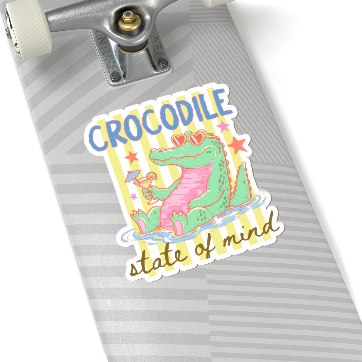 Funny Crocodile Sticker For Summer Decal Retro Poolside Animal Decal For Animal Lover Gift Crocodile – product image 11