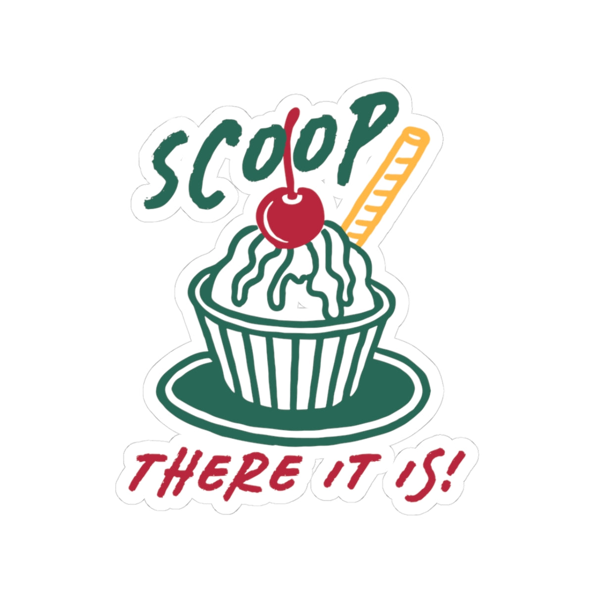 Funny Ice Cream Vinyl Sticker For Summer Retro Dessert Decal For Foodie Gift Cute Sticker For Journal