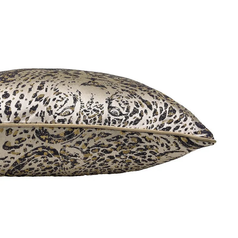 gold brown leopard cushion alternate detail and styling image
