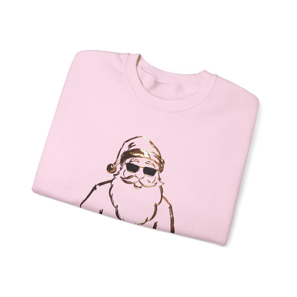 Gold Santa Sweater Retro Christmas Sweatshirt Santa Pullover Vintage Holiday Jumper Festive Winter