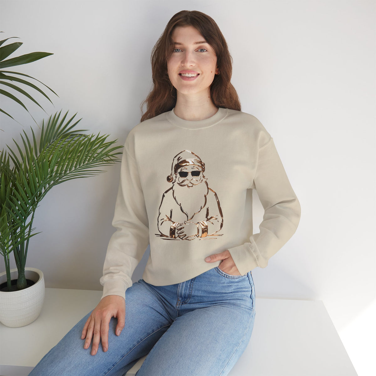Gold Santa Sweater Retro Christmas Sweatshirt Santa Pullover Vintage Holiday Jumper Festive Winter – product image 11
