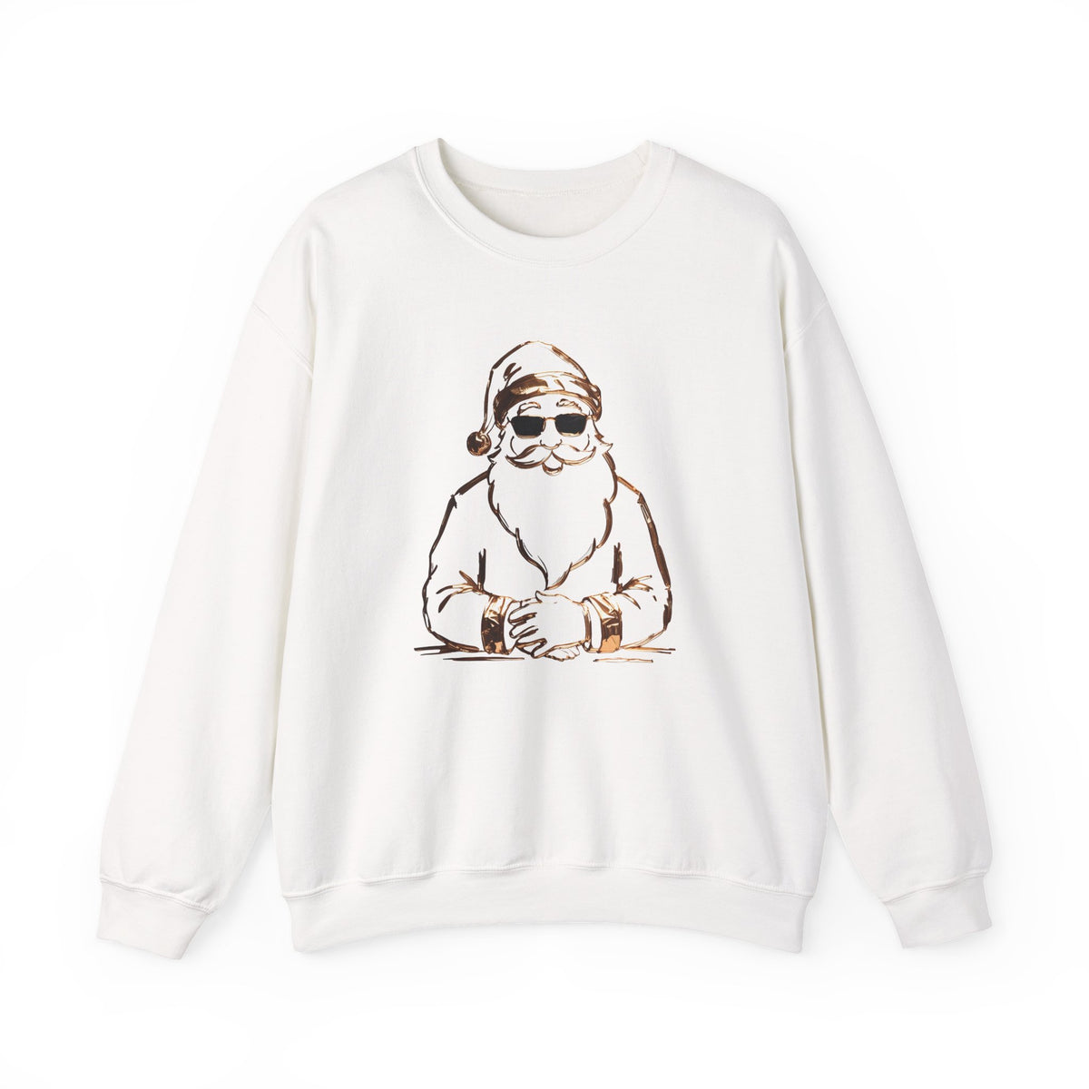 Gold Santa Sweater Retro Christmas Sweatshirt Santa Pullover Vintage Holiday Jumper Festive Winter – product image 2