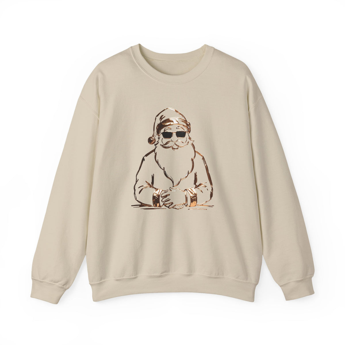Gold Santa Sweater Retro Christmas Sweatshirt Santa Pullover Vintage Holiday Jumper Festive Winter – product image 3