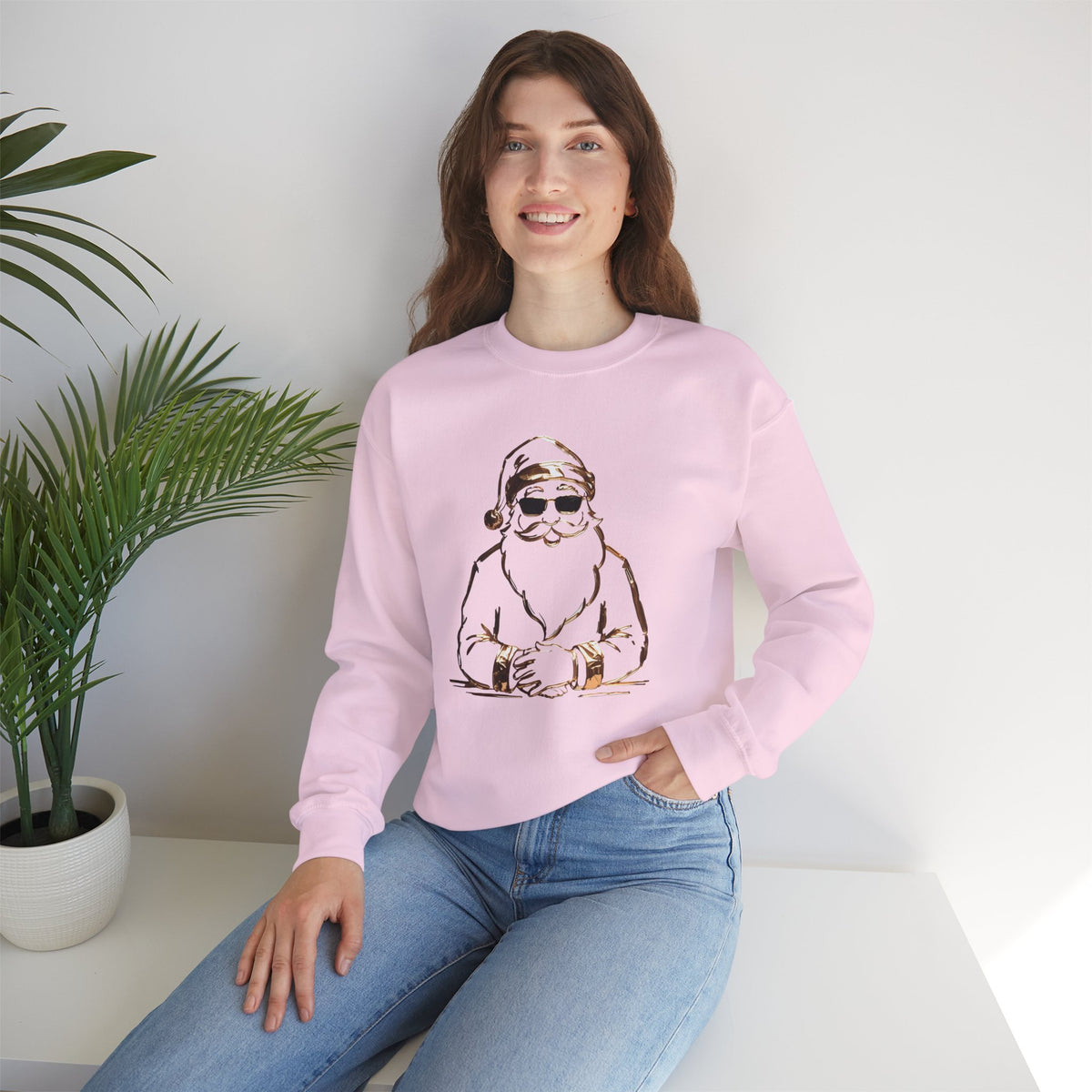 Gold Santa Sweater Retro Christmas Sweatshirt Santa Pullover Vintage Holiday Jumper Festive Winter – product image 6