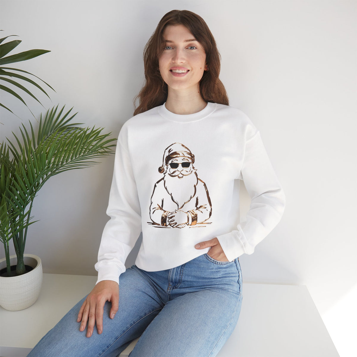 Gold Santa Sweater Retro Christmas Sweatshirt Santa Pullover Vintage Holiday Jumper Festive Winter – product image 8