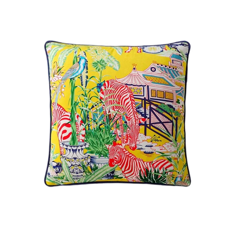 Gold botanical cushion case elegant home accent