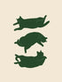 Green Cat cotton canvas wall art
